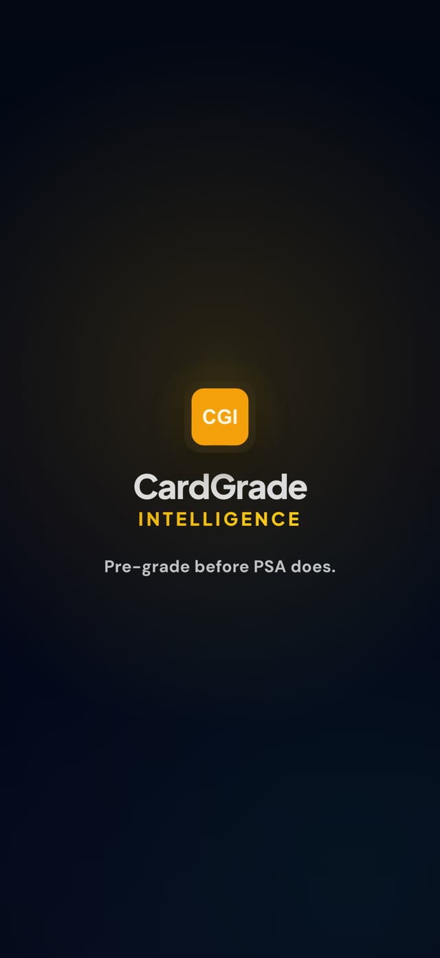CardGrade app showing an AI grading result for a trading card