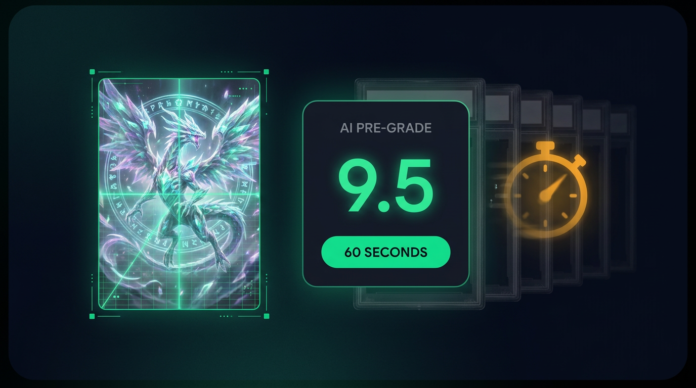 CardGrade AI predicting a 9.5 grade in 60 seconds so collectors can skip the grading backlog