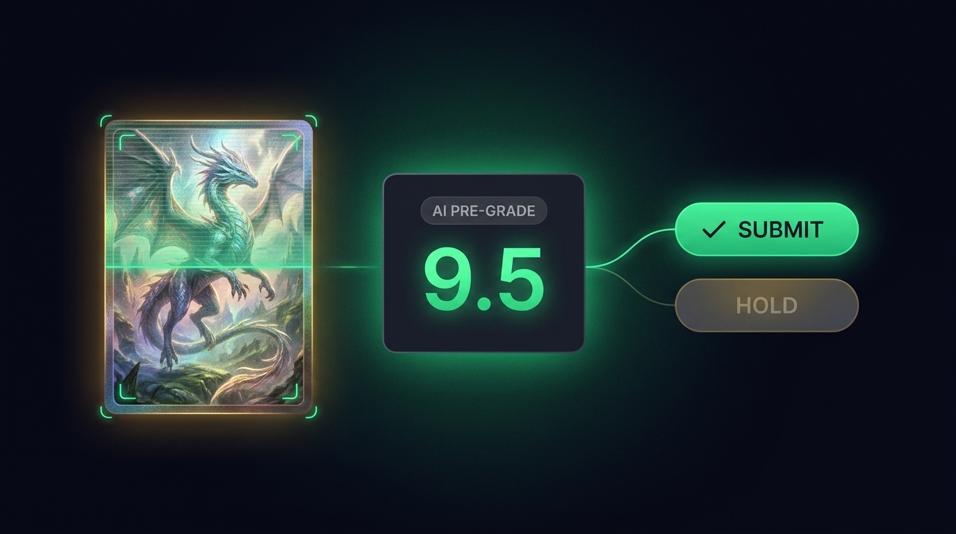 Pre-screening a card with AI before submitting to PSA or BGS — submit the 9.5 and up, hold the rest